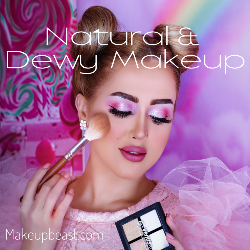 Natural and dewy makeup beauty girl